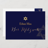 PixDezines DIY kleur/Stijlvol Manuscript/Bar Mitzv Kaart (Voorkant / Achterkant)