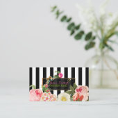 PixDezines DIY kleur/strepen primrose/pruimen Visitekaartje (Staand voorkant)