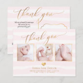 PixDezines DIY kleur Stripes|Baby shower Bedankt Aankondigingskaart (Voorkant / Achterkant)