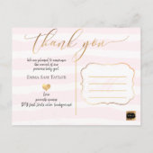 PixDezines DIY kleur Stripes|Baby shower Bedankt Aankondigingskaart (Achterkant)