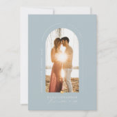 PixDezines DIY kleur Stusty Blue Arch Save Date Kaart (Voorkant)