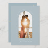 PixDezines DIY kleur Stusty Blue Arch Save Date Kaart (Voorkant / Achterkant)