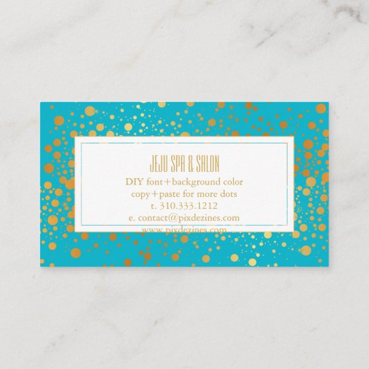 PixDezines DIY kleur/verblind faux gouden stippen Visitekaartje (Achterkant)