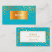PixDezines DIY kleur/verblind faux gouden stippen Visitekaartje (Voorkant / Achterkant)