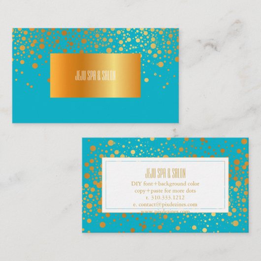 PixDezines DIY kleur/verblind faux gouden stippen Visitekaartje (Voorkant / Achterkant)