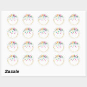 PixDezines DIY kleur/verblind/regenboog vlekken Ronde Sticker (Vel)
