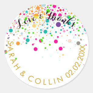 PixDezines DIY kleur/verblind/regenboog vlekken Ronde Sticker