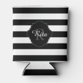 PixDezines DIY kleur verstelbare witte strepen Blikjeskoeler (Voorkant)