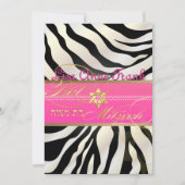 PixDezines DIY kleur/Zebra, BBT Mitzvah Kaart (Voorkant)