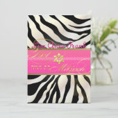 PixDezines DIY kleur/Zebra, BBT Mitzvah Kaart (Staand voorkant)