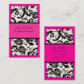 PixDezines DIY kleur/zwart pavo damast Visitekaartje (Voorkant / Achterkant)