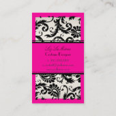 PixDezines DIY kleur/zwart pavo damast Visitekaartje (Achterkant)