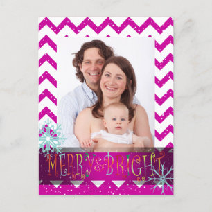 PixDezines DIY kleuren/chevron fotosjabloonkaart Feestdagenkaart