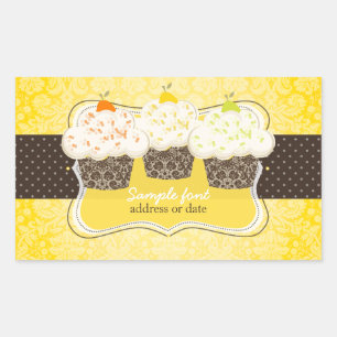 PixDezines diy kleuren, citroenschil cupcake Rechthoekige Sticker