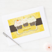 PixDezines diy kleuren, citroenschil cupcake Rechthoekige Sticker (Envelop)