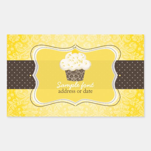 PixDezines diy kleuren, citroenschil cupcake Rechthoekige Sticker (Voorkant)