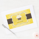 PixDezines diy kleuren, citroenschil cupcake Rechthoekige Sticker (Envelop)