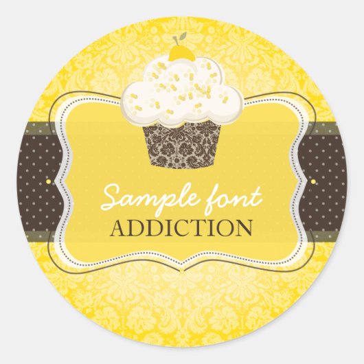 PixDezines diy kleuren, citroenschil cupcake Ronde Sticker (Voorkant)