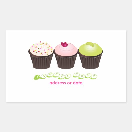 PixDezines diy kleuren, cupcake Rechthoekige Sticker (Voorkant)