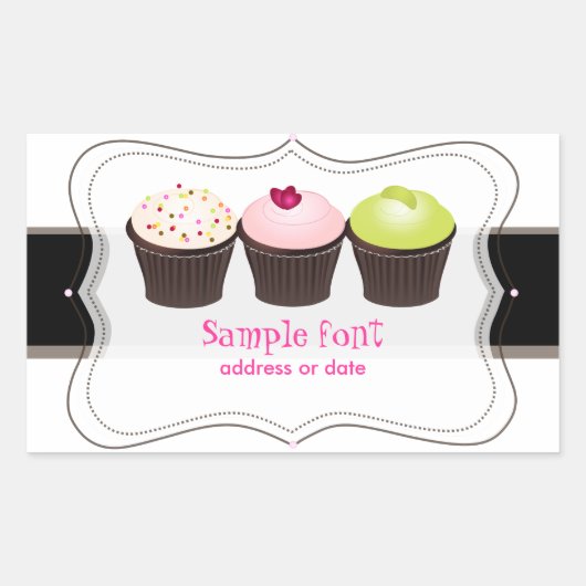 PixDezines diy kleuren, cupcake Rechthoekige Sticker (Voorkant)