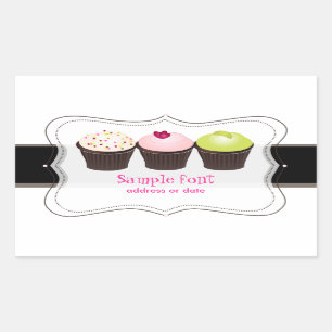 PixDezines diy kleuren, cupcake Rechthoekige Sticker