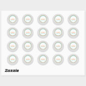 PixDezines DIY kleuren, effen witte strepen Ronde Sticker (Vel)