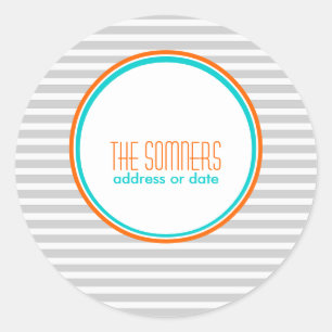 PixDezines DIY kleuren, effen witte strepen Ronde Sticker