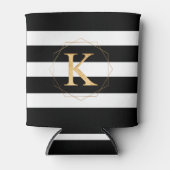 PixDezines DIY Kleuren/Faux Goud Monogram A-Z Blikjeskoeler (Voorkant)