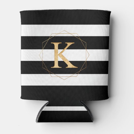 PixDezines DIY Kleuren/Faux Goud Monogram A-Z Blikjeskoeler (Voorkant)