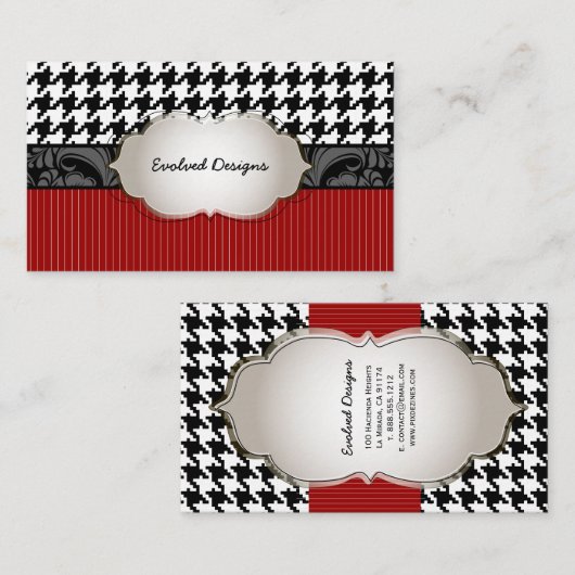 PixDezines DIY-kleuren/houndstooth-patroon Visitekaartje (Voorkant / Achterkant)