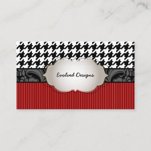 PixDezines DIY-kleuren/houndstooth-patroon Visitekaartje (Voorkant)