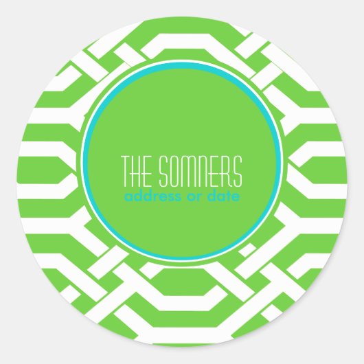 PixDezines DIY kleuren, kew trellis Ronde Sticker (Voorkant)