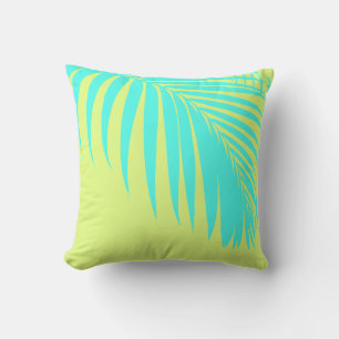 PixDezines DIY kleuren Palm Fronds+background Kussen