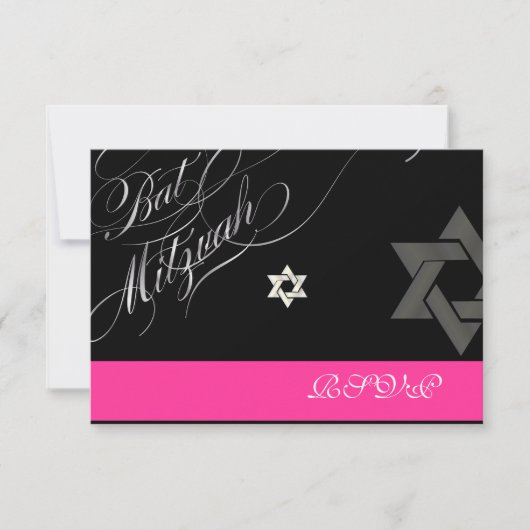 PixDezines diy kleuren/rsvp/Bat Mitzvah RSVP Kaartje (Voorkant)