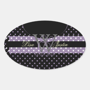 PIxDezines DIY kleuren, Stippen et al./lavendel Ovale Sticker