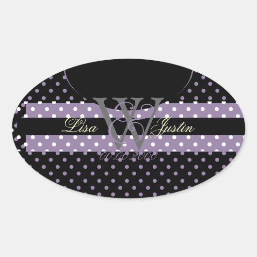 PIxDezines DIY kleuren, Stippen et al./lavendel Ovale Sticker (Voorkant)