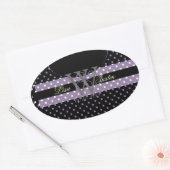 PIxDezines DIY kleuren, Stippen et al./lavendel Ovale Sticker (Envelop)