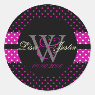 PIxDezines DIY kleuren, Stippen et al./neon roze + Ronde Sticker