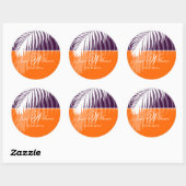 PixDezines DIY kleuren/Witte Palm Fronds Ronde Sticker (Vel)