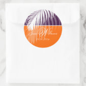 PixDezines DIY kleuren/Witte Palm Fronds Ronde Sticker (Tas)