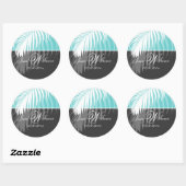 PixDezines DIY kleuren/Witte Palm Fronds Ronde Sticker (Vel)