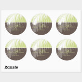 PixDezines DIY kleuren/Witte Palm Fronds Ronde Sticker (Vel)