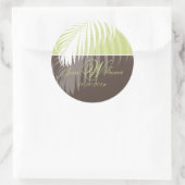 PixDezines DIY kleuren/Witte Palm Fronds Ronde Sticker (Tas)