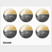PixDezines DIY kleuren/Witte Palm Fronds Ronde Sticker (Vel)