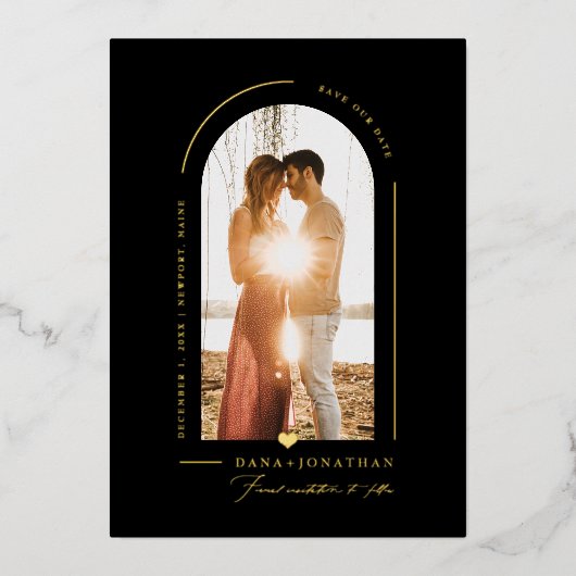 PixDezines DIY-kleurenscherm - Opslaan onze datum Folie Uitnodiging (Voorkant)