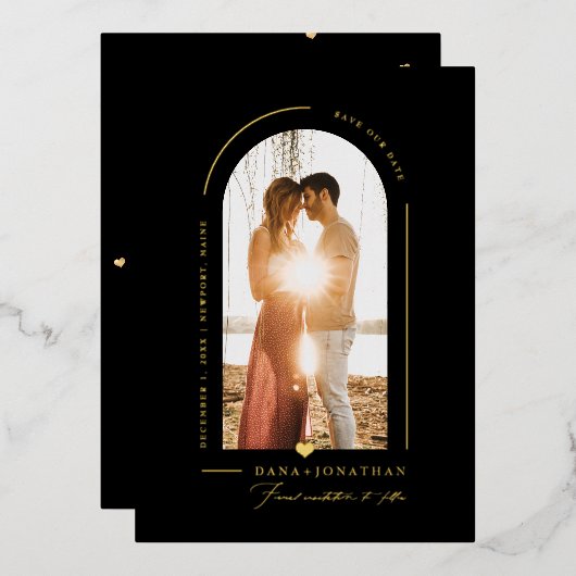 PixDezines DIY-kleurenscherm - Opslaan onze datum Folie Uitnodiging (Voorkant / Achterkant)