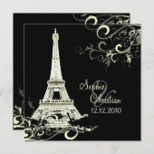 PixDezines DIY LA TOUR EIFFEL+SWIRLS/LUXE PAPER Kaart (Voorkant / Achterkant)