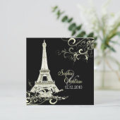 PixDezines DIY LA TOUR EIFFEL+SWIRLS/LUXE PAPER Kaart (Staand voorkant)