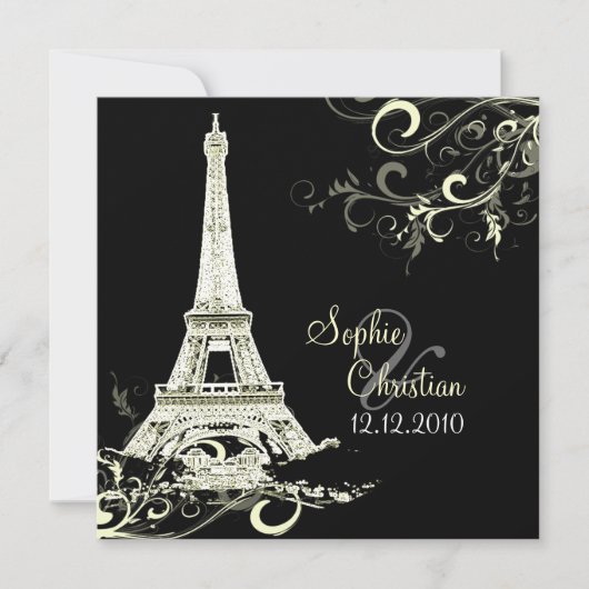 PixDezines DIY LA TOUR EIFFEL+SWIRLS/LUXE PAPER Kaart (Voorkant)
