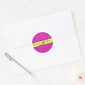 PixDezines DIY Polkadots/limoen groen+fuschia Ronde Sticker (Envelop)